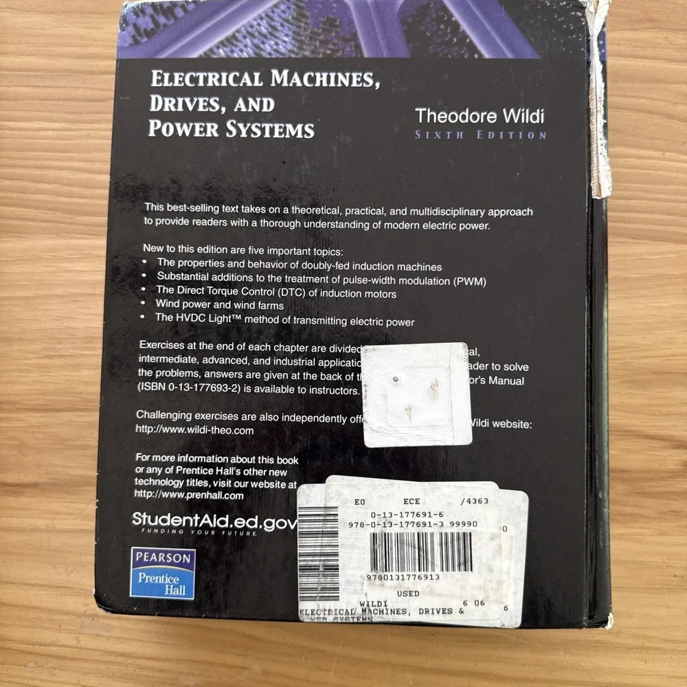 Electrical Machines, Drives and Power Systems by Theodore Wildi 6th Edition
